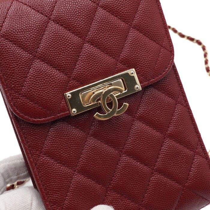 Chanel Crossbody Bag – Caviar Leather – Red – Gold Hardware