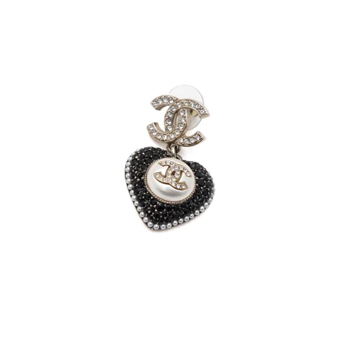 Chanel Drop Earrings – Crystal – White