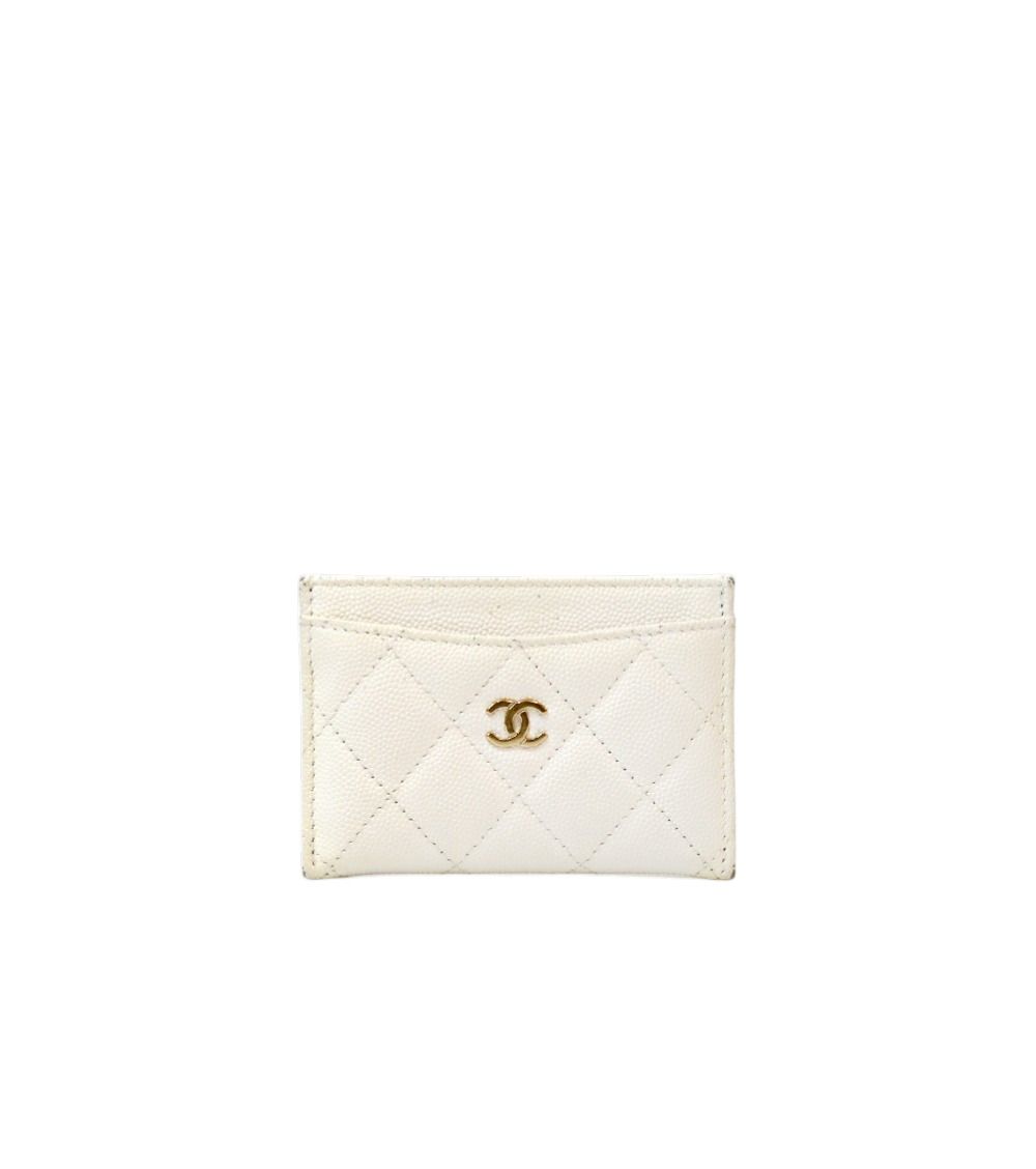 Chanel Card Holder – Caviar Leather – White