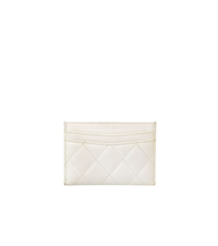 Chanel Card Holder – Caviar Leather – White