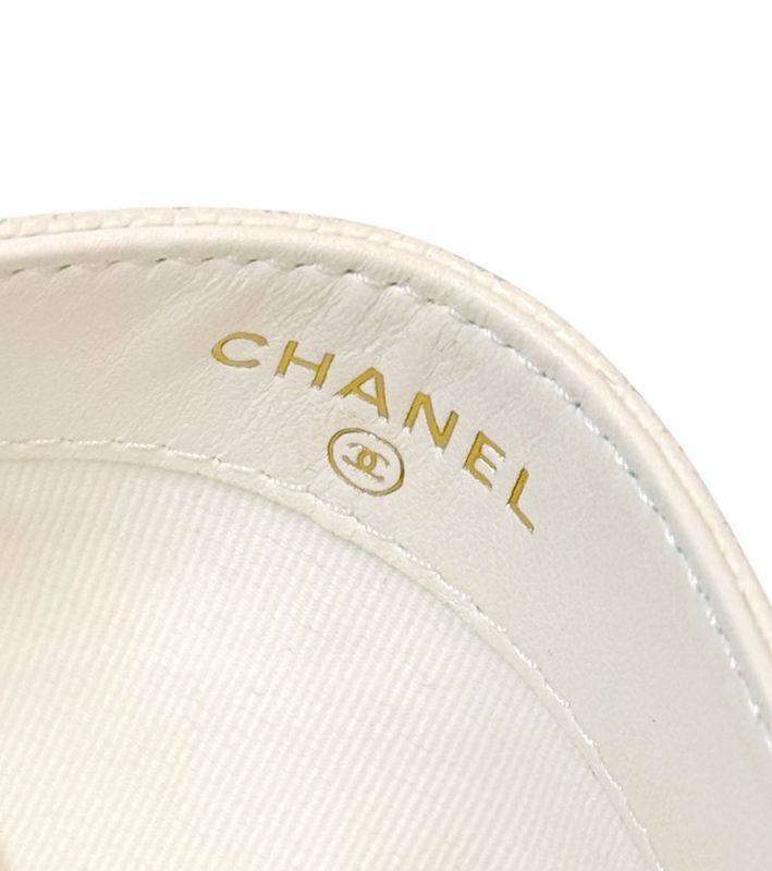 Chanel Card Holder – Caviar Leather – White