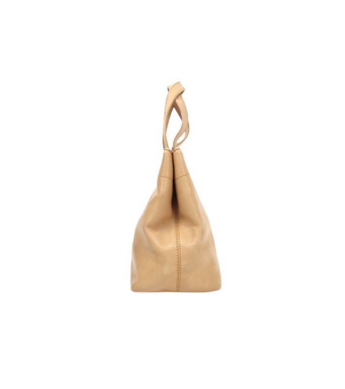 Chanel Shoulder Bag – Calfskin Leather – Beige – Gold Hardware