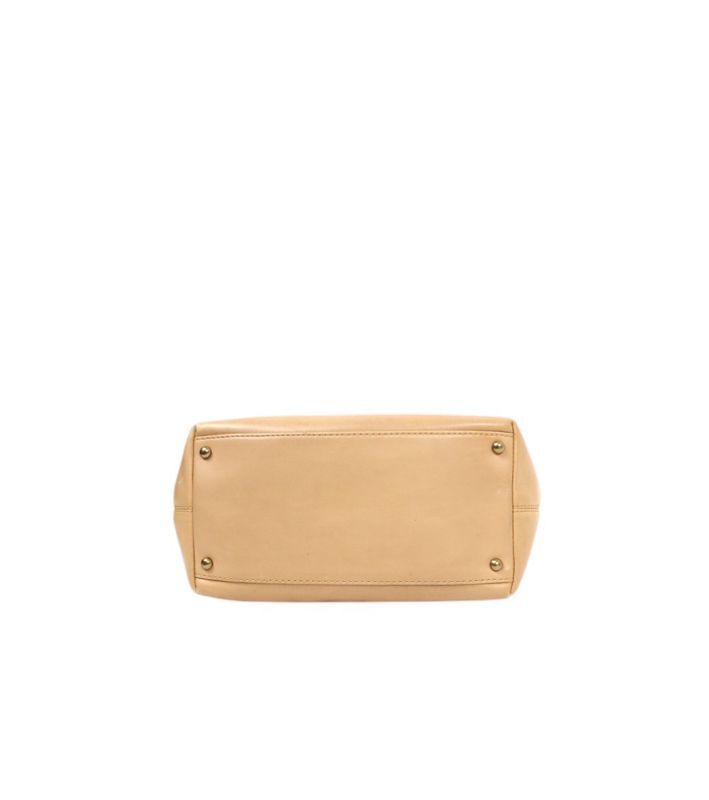 Chanel Shoulder Bag – Calfskin Leather – Beige – Gold Hardware