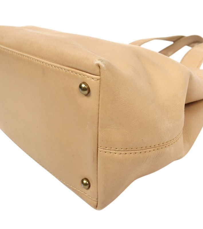 Chanel Shoulder Bag – Calfskin Leather – Beige – Gold Hardware