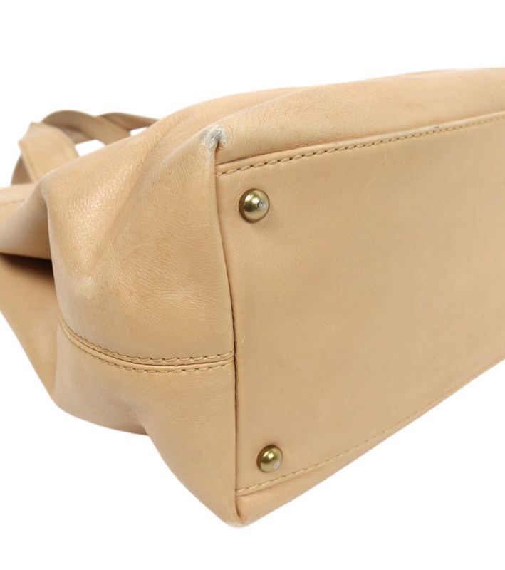 Chanel Shoulder Bag – Calfskin Leather – Beige – Gold Hardware