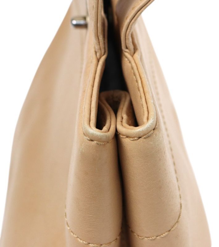 Chanel Shoulder Bag – Calfskin Leather – Beige – Gold Hardware