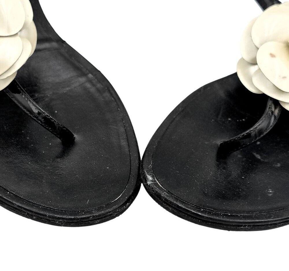 Chanel Camellia Sandals – Black