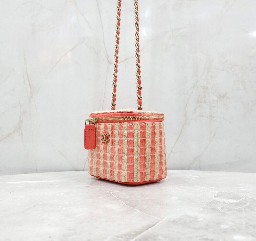 Raffia Vanity Small Chain Bag