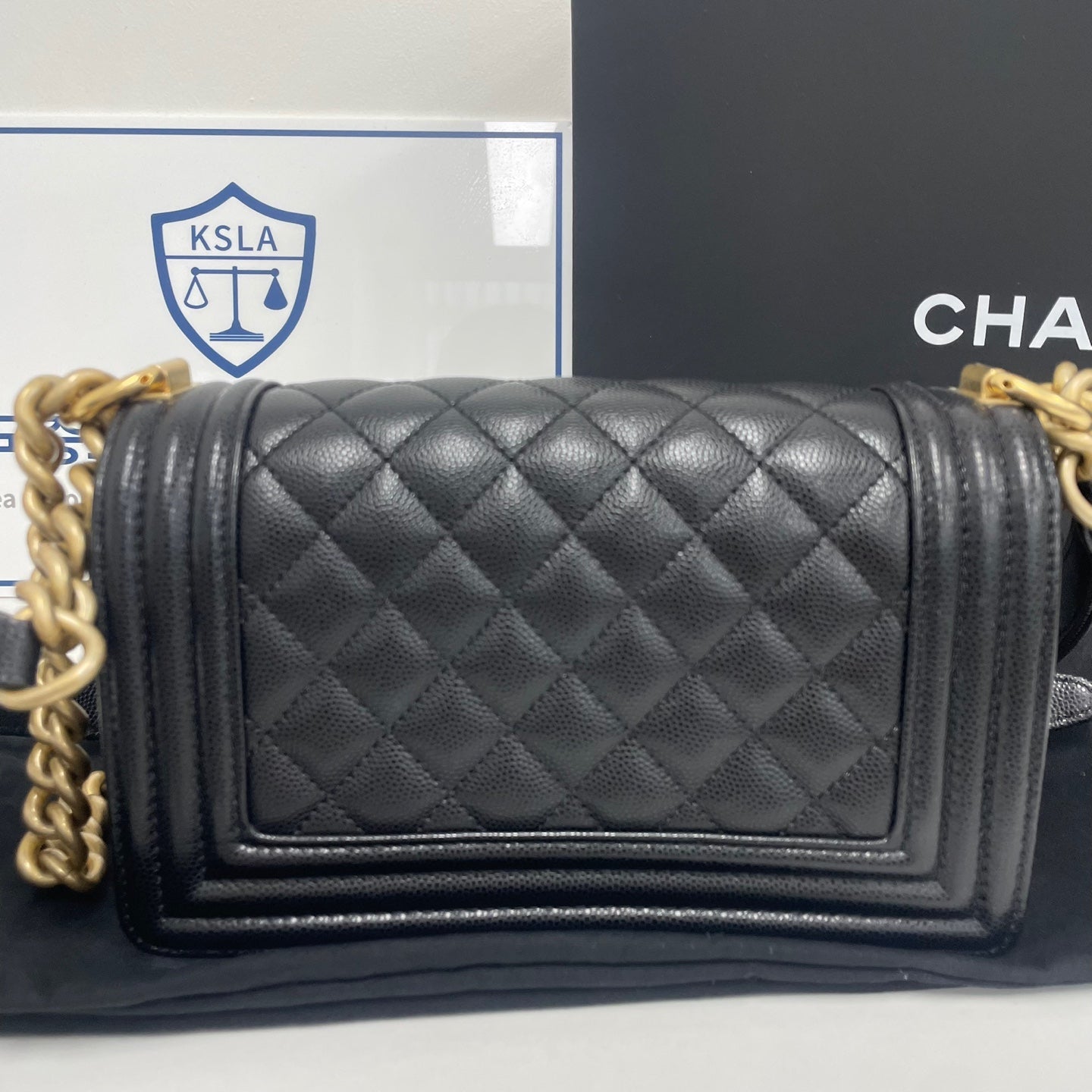 Chanel Boy Bag – Caviar Leather – Black – Gold Hardware