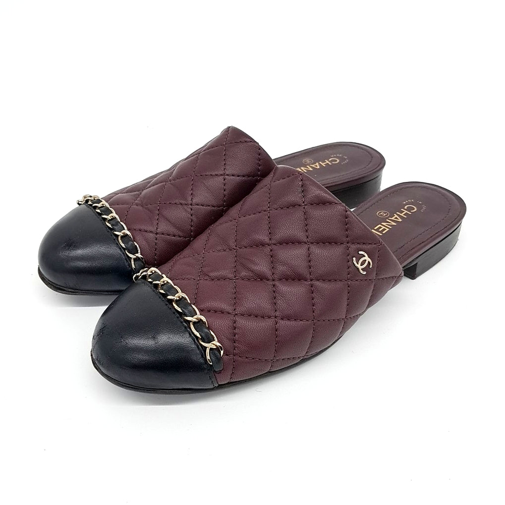 Chanel Mule – Leather – Burgundy