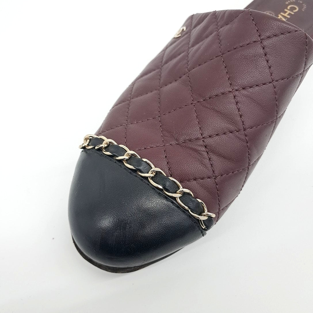 Chanel Mule – Leather – Burgundy
