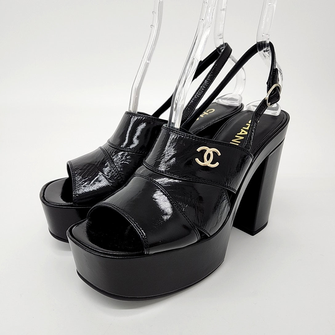 Chanel Open-Toe Sandals – Leather – Black