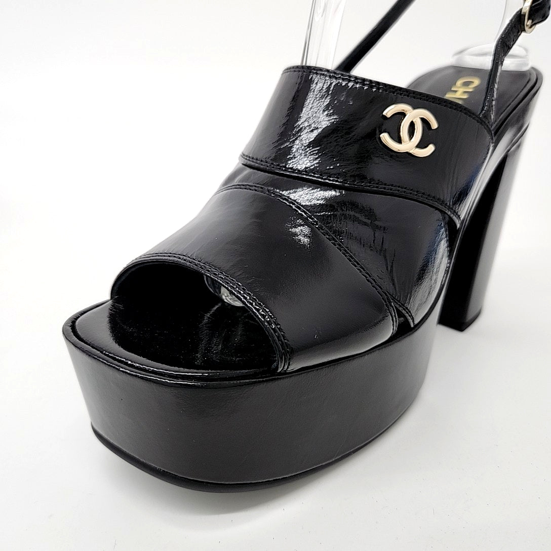 Chanel Open-Toe Sandals – Leather – Black