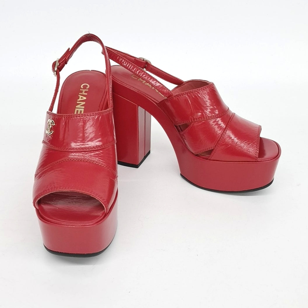 Chanel Sandals – Leather – Red