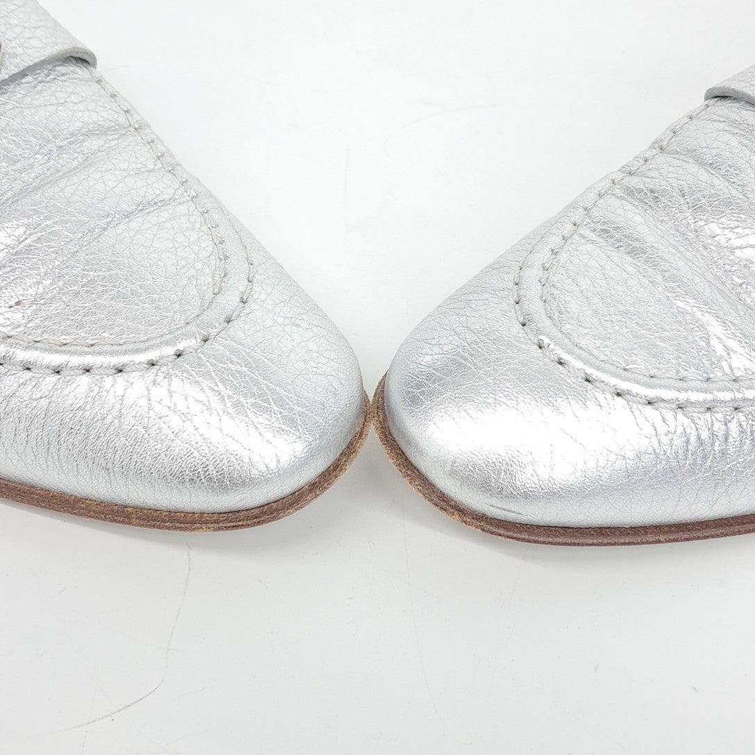Chanel Loafers – Leather – Silver
