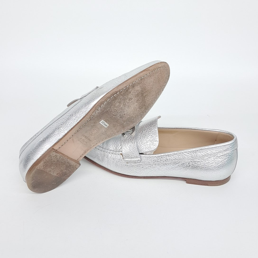 Chanel Loafers – Leather – Silver