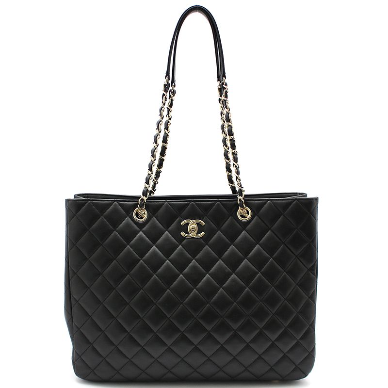 Chanel Shoulder Bag – Lambskin Leather – Black – Gold Hardware