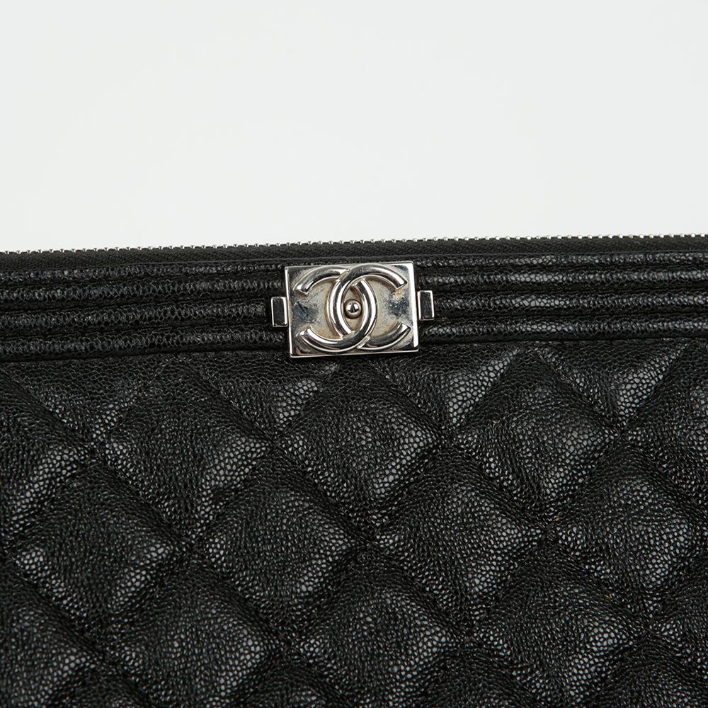 Chanel Boy – Caviar Leather – Black – Silver Hardware