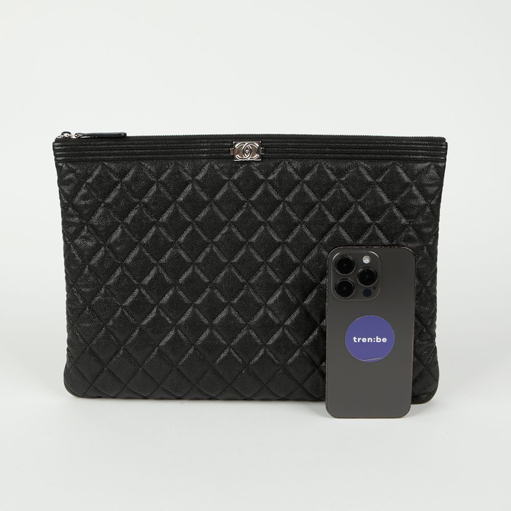 Chanel Boy – Caviar Leather – Black – Silver Hardware