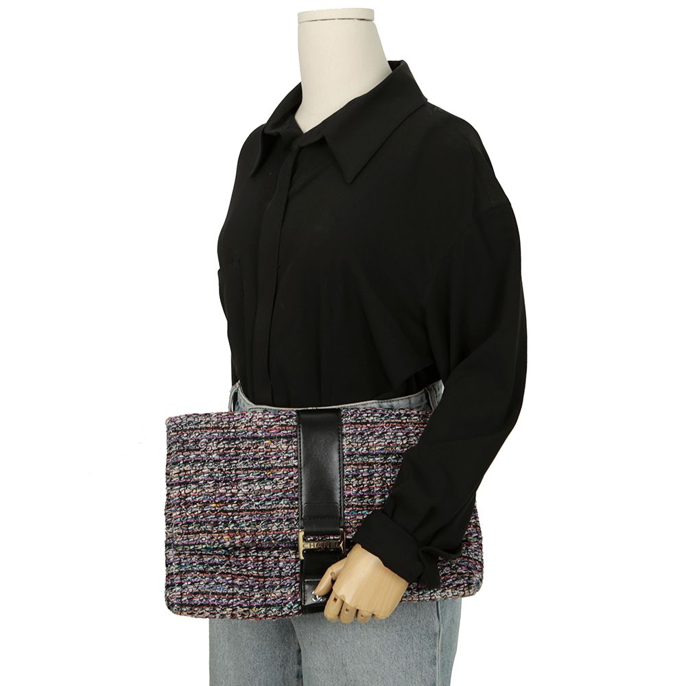 Chanel Flap Grip Clutch – Tweed – Multicolor
