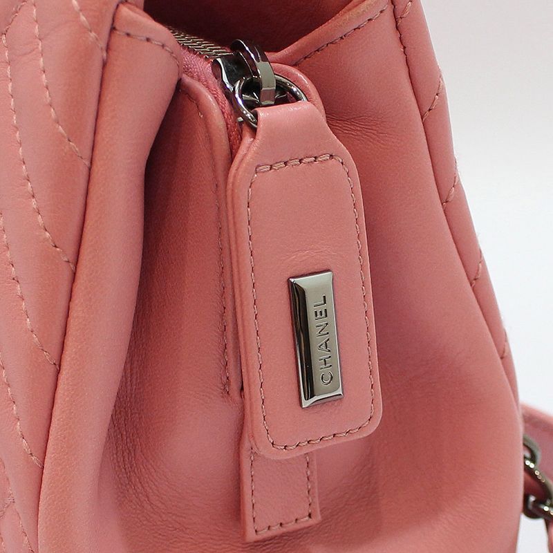 Chanel Shoulder Bag – Lambskin Leather – Pink – Silver Hardware