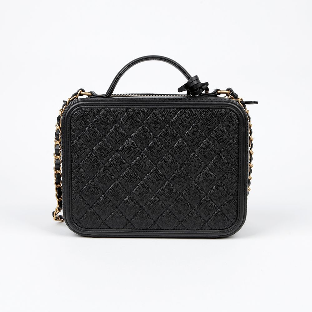 Chanel Vanity Case – Caviar Leather – Black – Gold Hardware