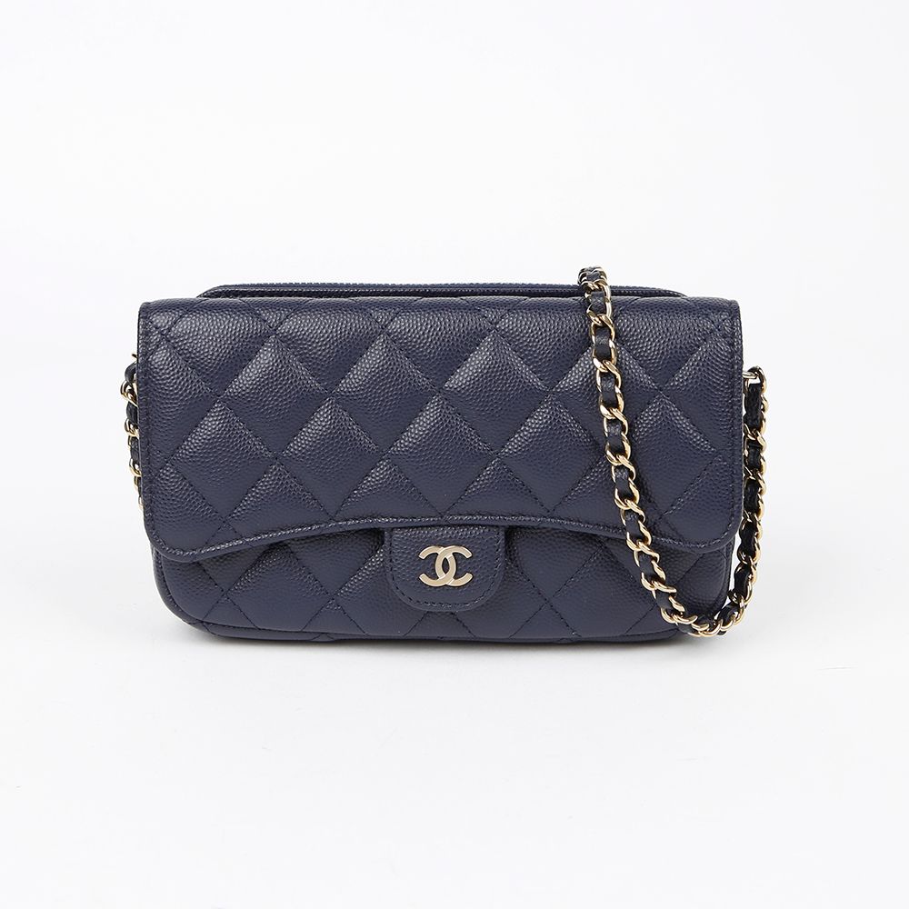Chanel Crossbody Bag – Caviar Leather – Navy – Gold Hardware
