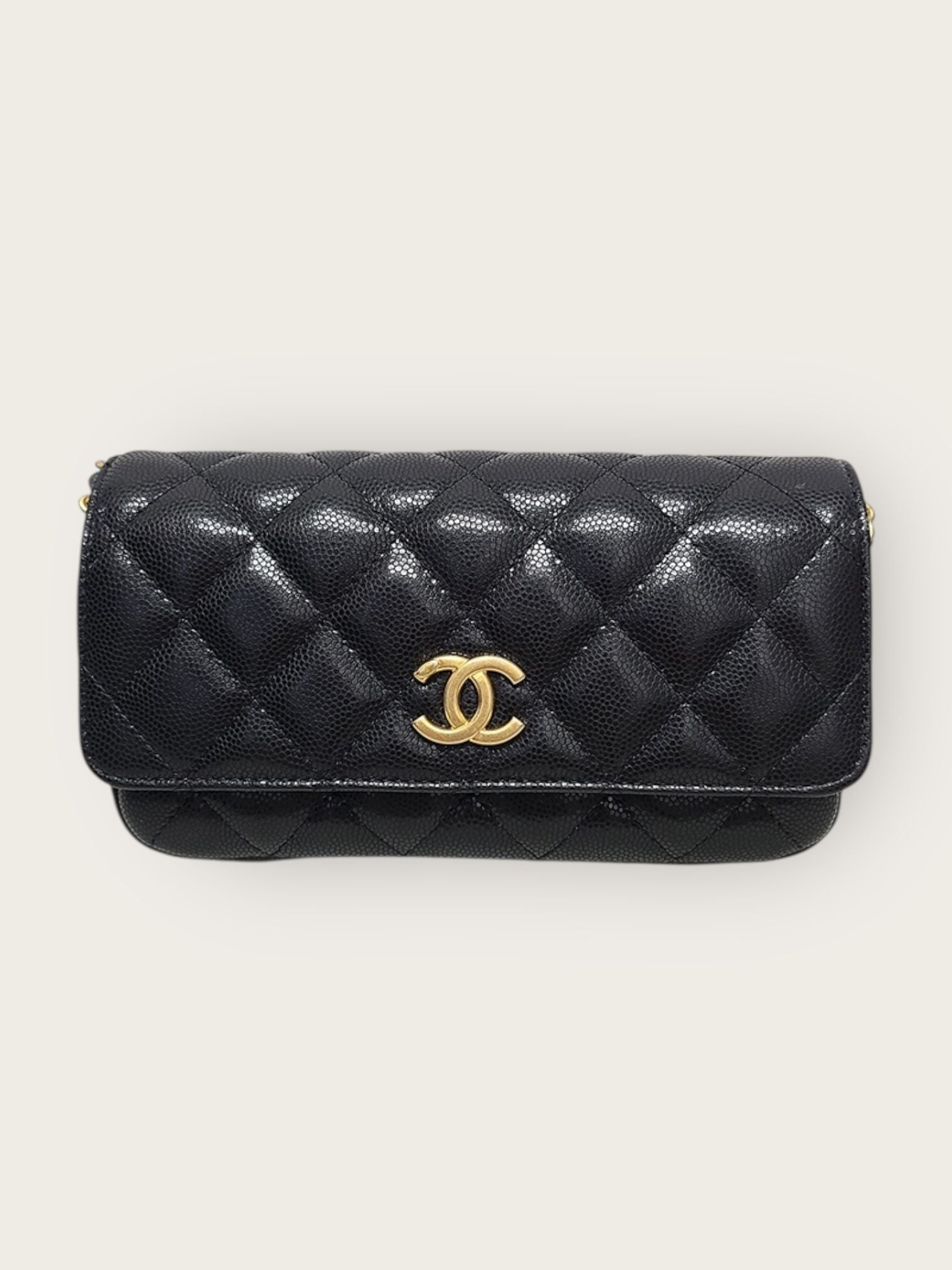 Chanel Shoulder Bag – Caviar Leather – Black – Gold Hardware