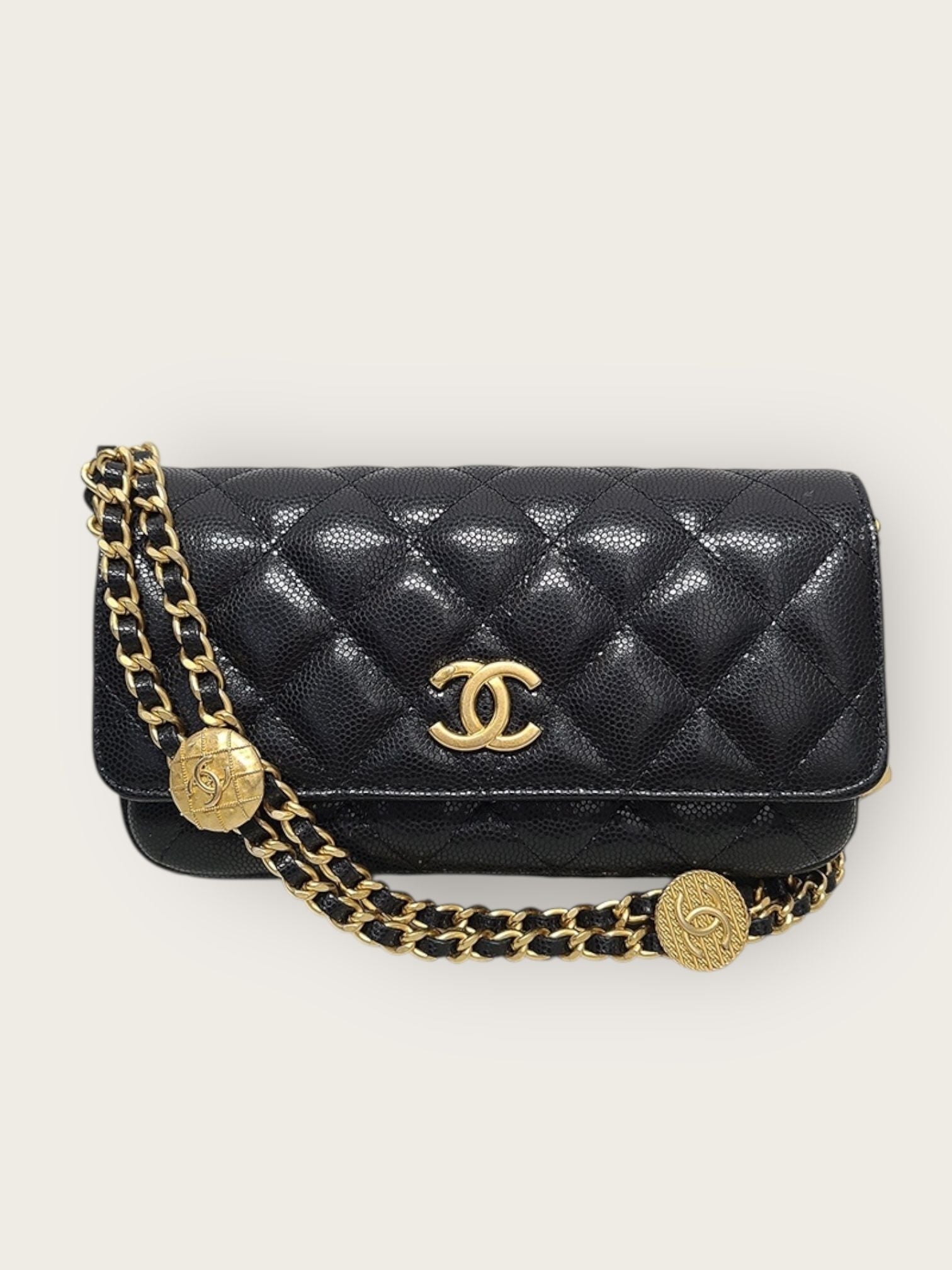 Chanel Shoulder Bag – Caviar Leather – Black – Gold Hardware