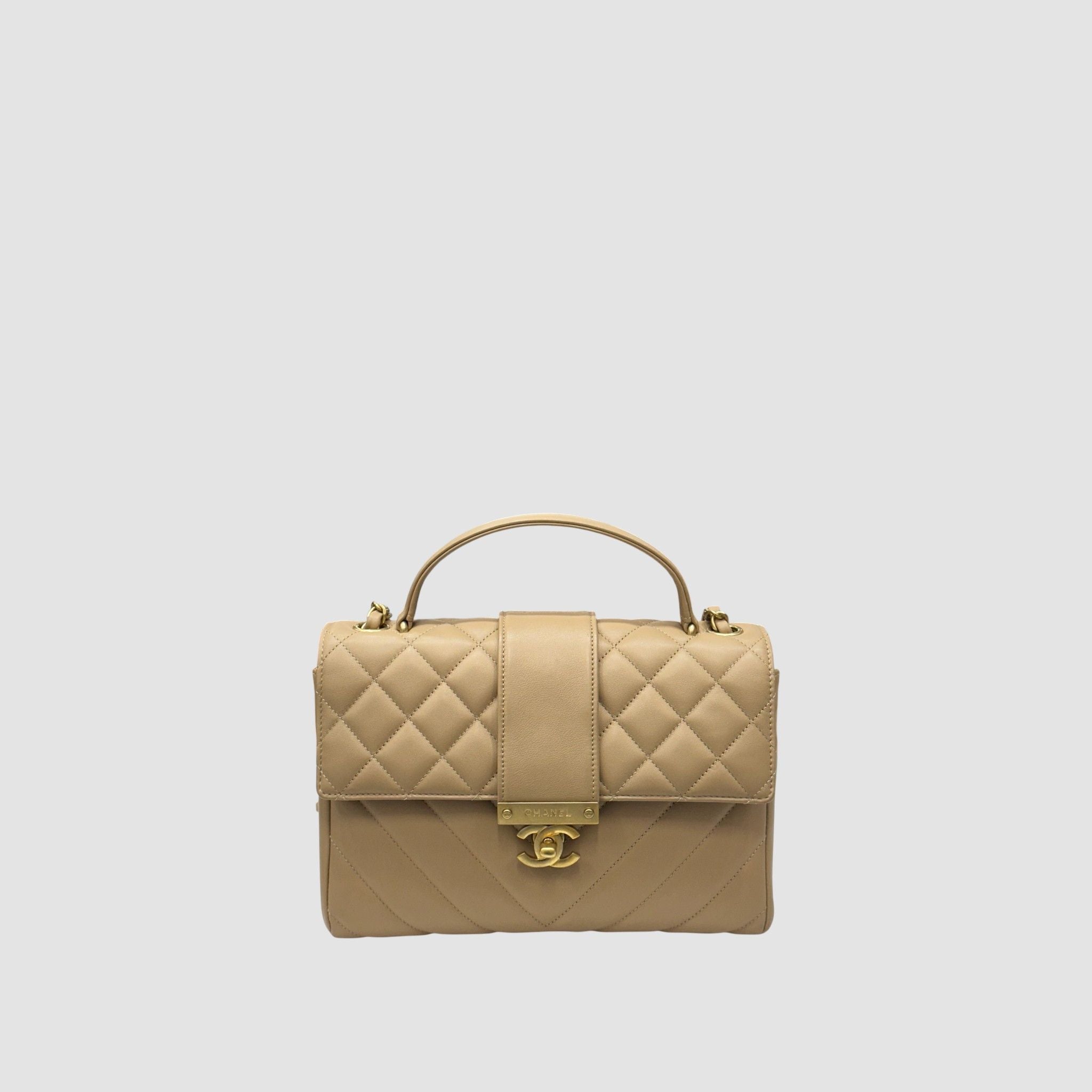 Chanel Top Handle Bag – Calfskin Leather