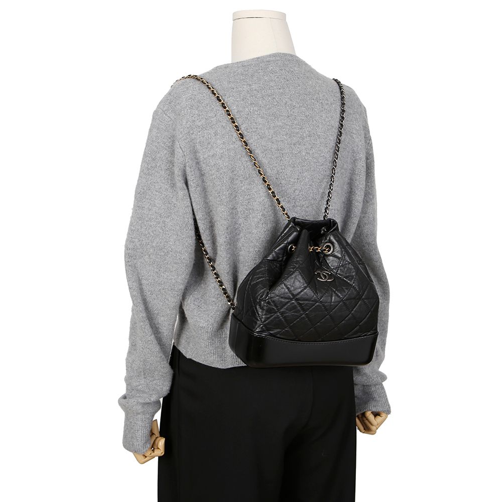 Chanel Gabrielle Small Backpack – Calfskin Leather – Black – Mixed Hardware