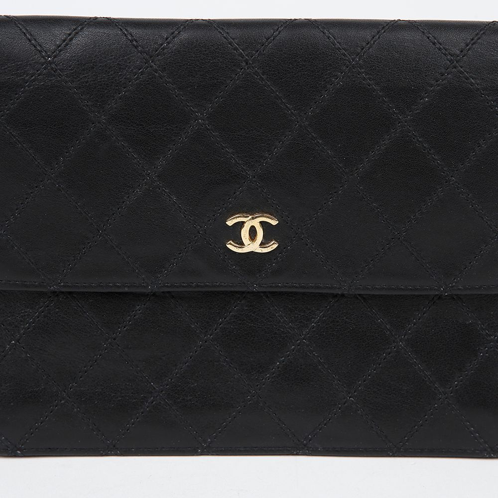 Chanel Flap Bag – Calfskin Leather – Black – Gold Hardware