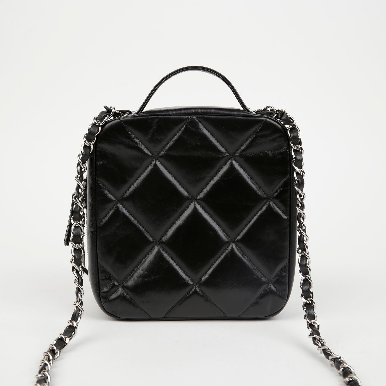 Chanel Camera Bag – Calfskin Leather – Black – Silver Hardware