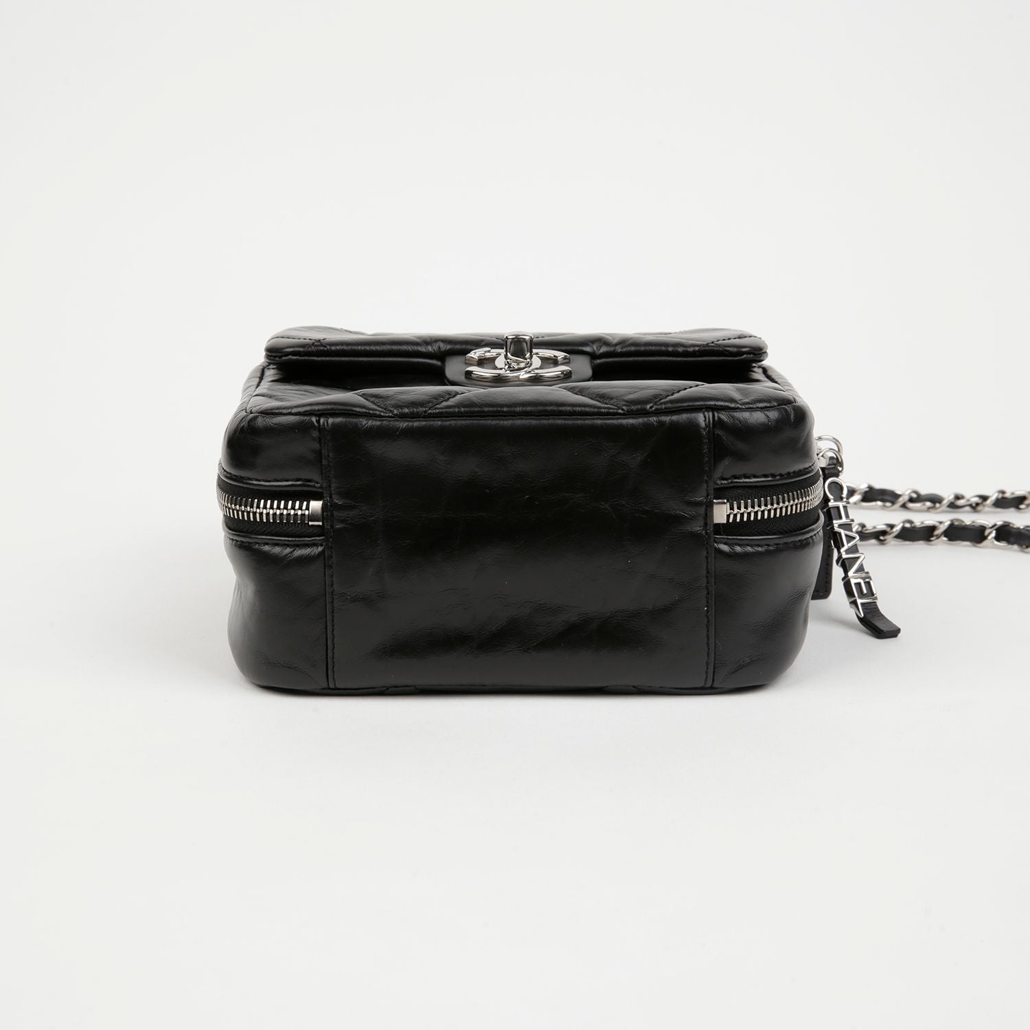 Chanel Camera Bag – Calfskin Leather – Black – Silver Hardware