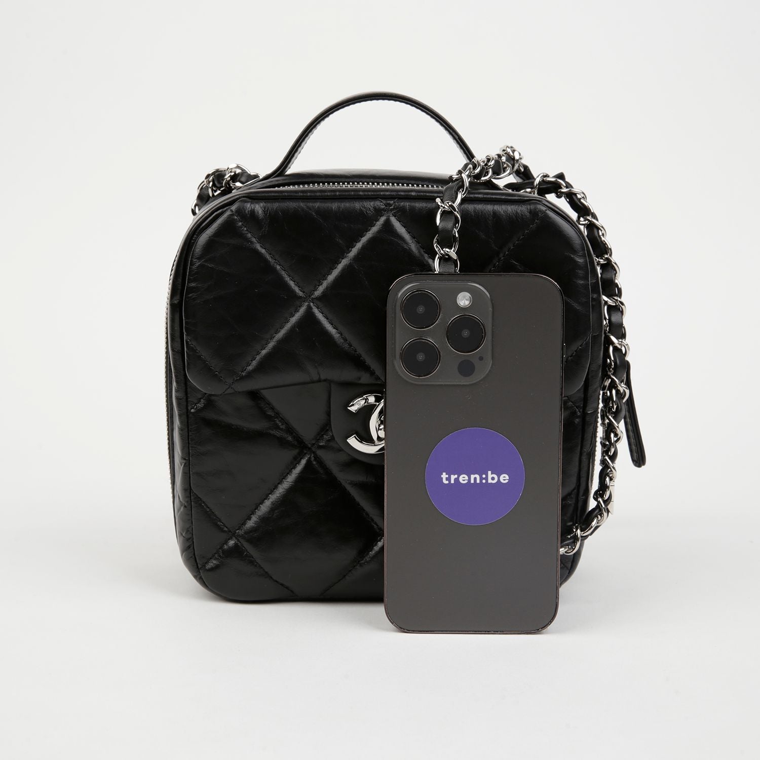 Chanel Camera Bag – Calfskin Leather – Black – Silver Hardware
