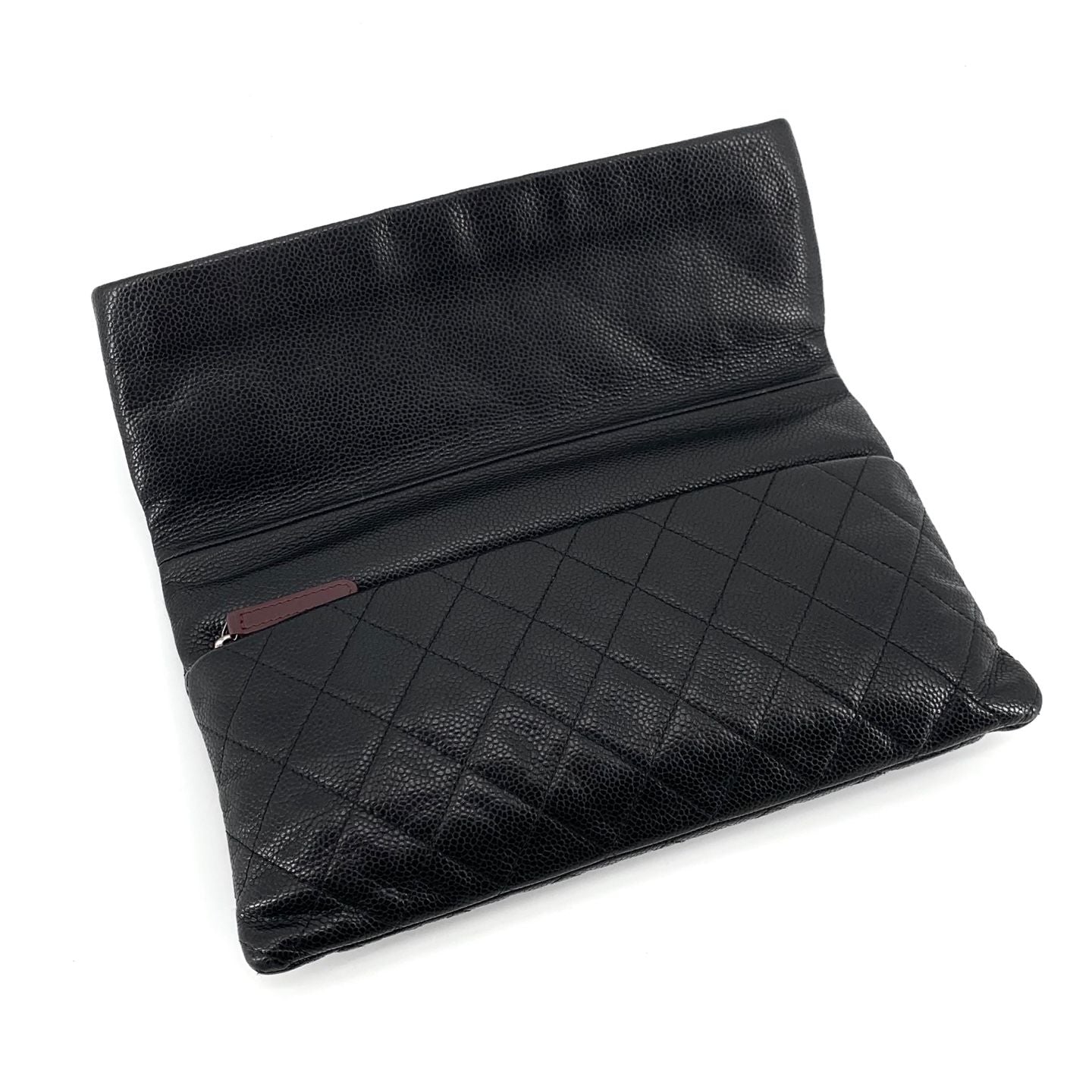 Caviar Silver Logo Folding Clutch
