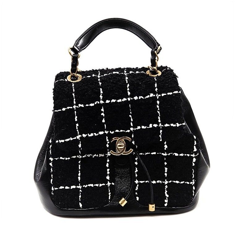 Chanel Backpack – Tweed – Black