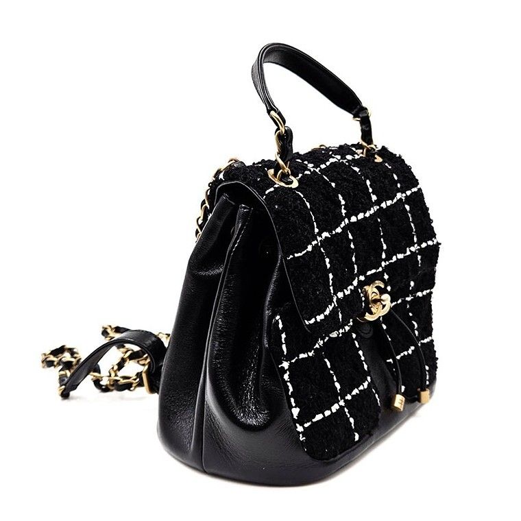 Chanel Backpack – Tweed – Black