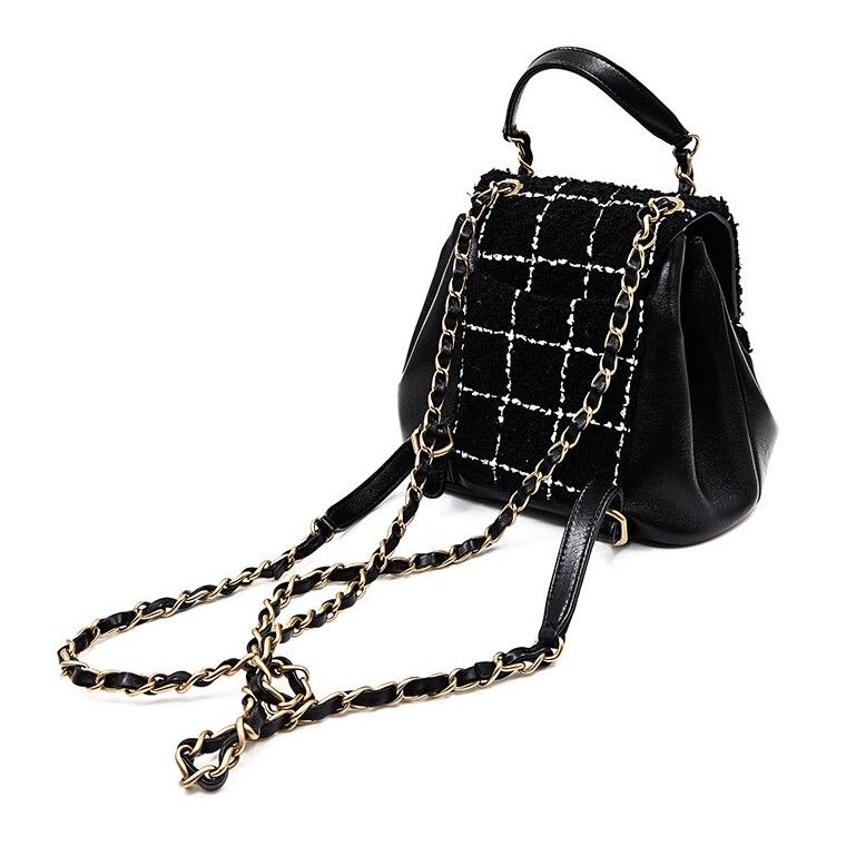 Chanel Backpack – Tweed – Black