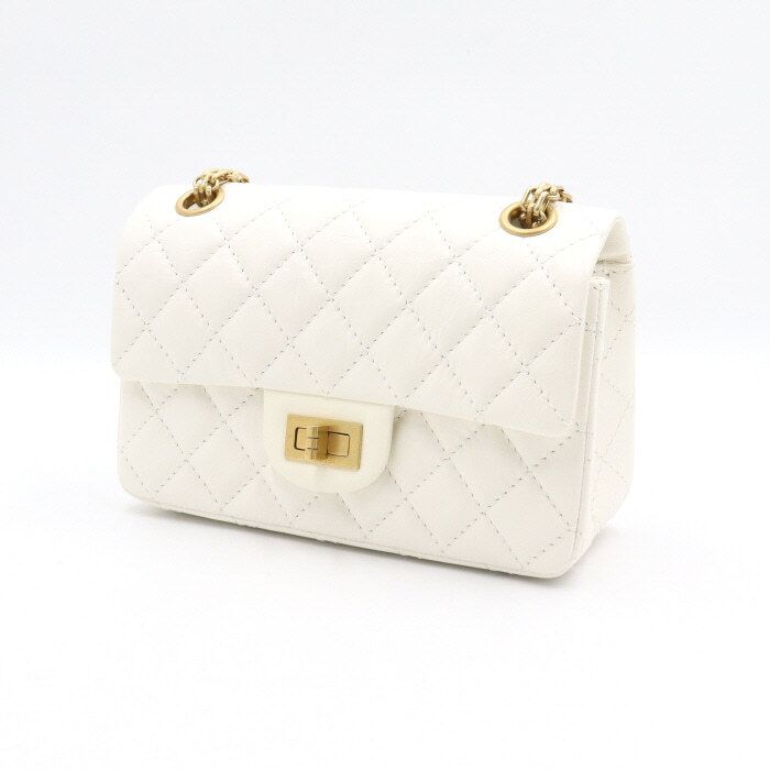 Chanel Shoulder Bag – Calfskin Leather – White – Gold Hardware