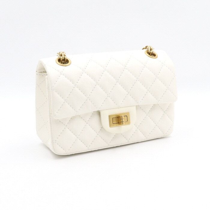 Chanel Shoulder Bag – Calfskin Leather – White – Gold Hardware