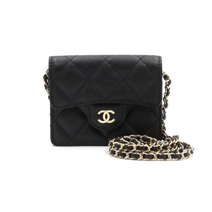Chanel Accordion Card Holder – Caviar Leather – Black