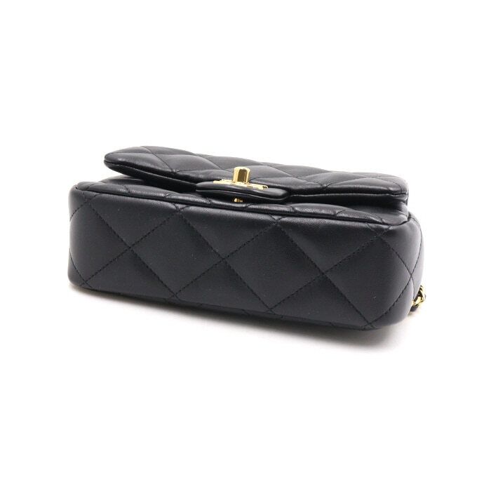 Chanel Top Handle Bag – Lambskin Leather – Black – Gold Hardware