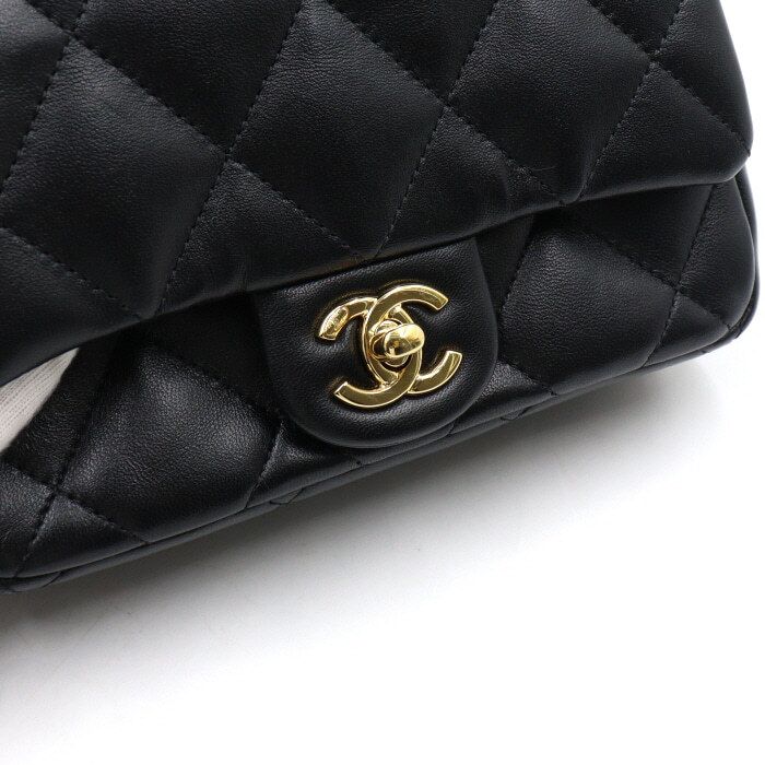 Chanel Top Handle Bag – Lambskin Leather – Black – Gold Hardware