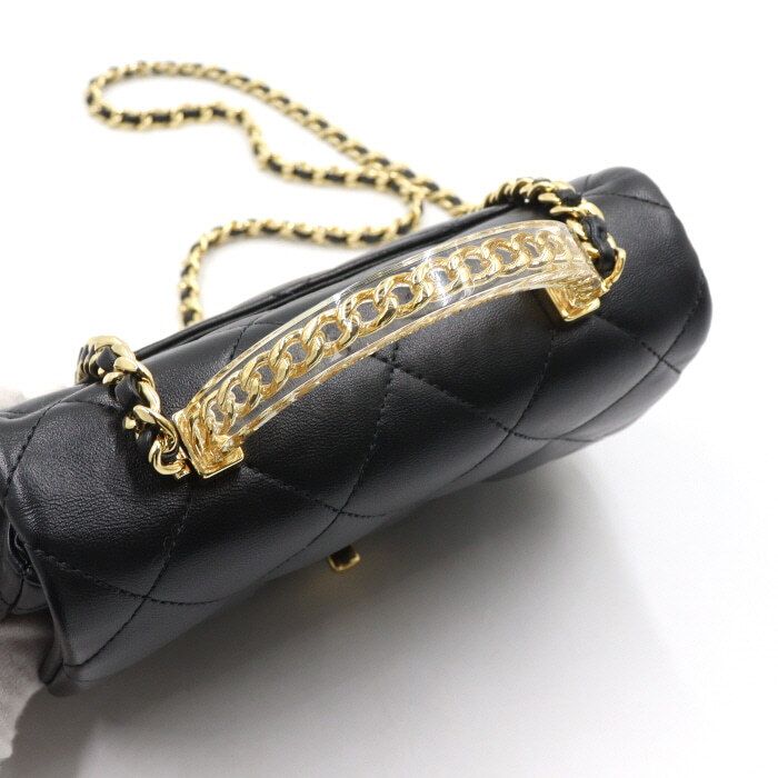 Chanel Top Handle Bag – Lambskin Leather – Black – Gold Hardware
