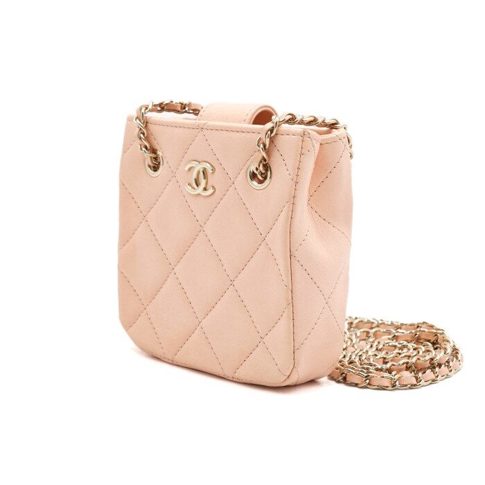 Chanel Shoulder Bag – Lambskin Leather – Pink – Champagne Gold Hardware
