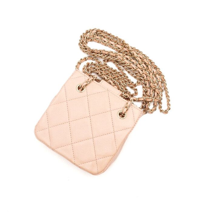 Chanel Shoulder Bag – Lambskin Leather – Pink – Champagne Gold Hardware