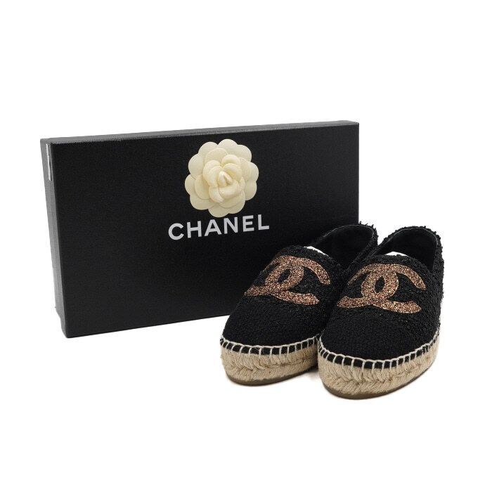 Chanel Espadrille Sneakers – Tweed – Black