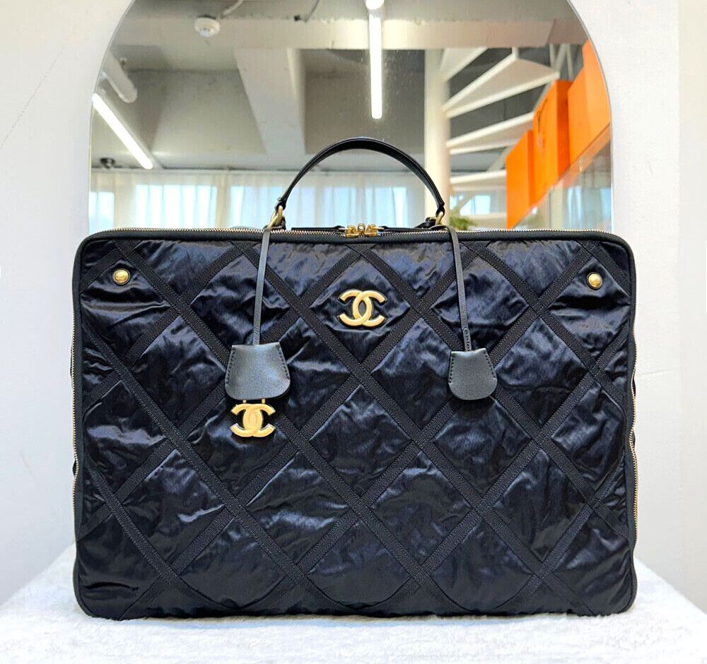 Chanel Travel Bag – Nylon – Black – Gold Hardware