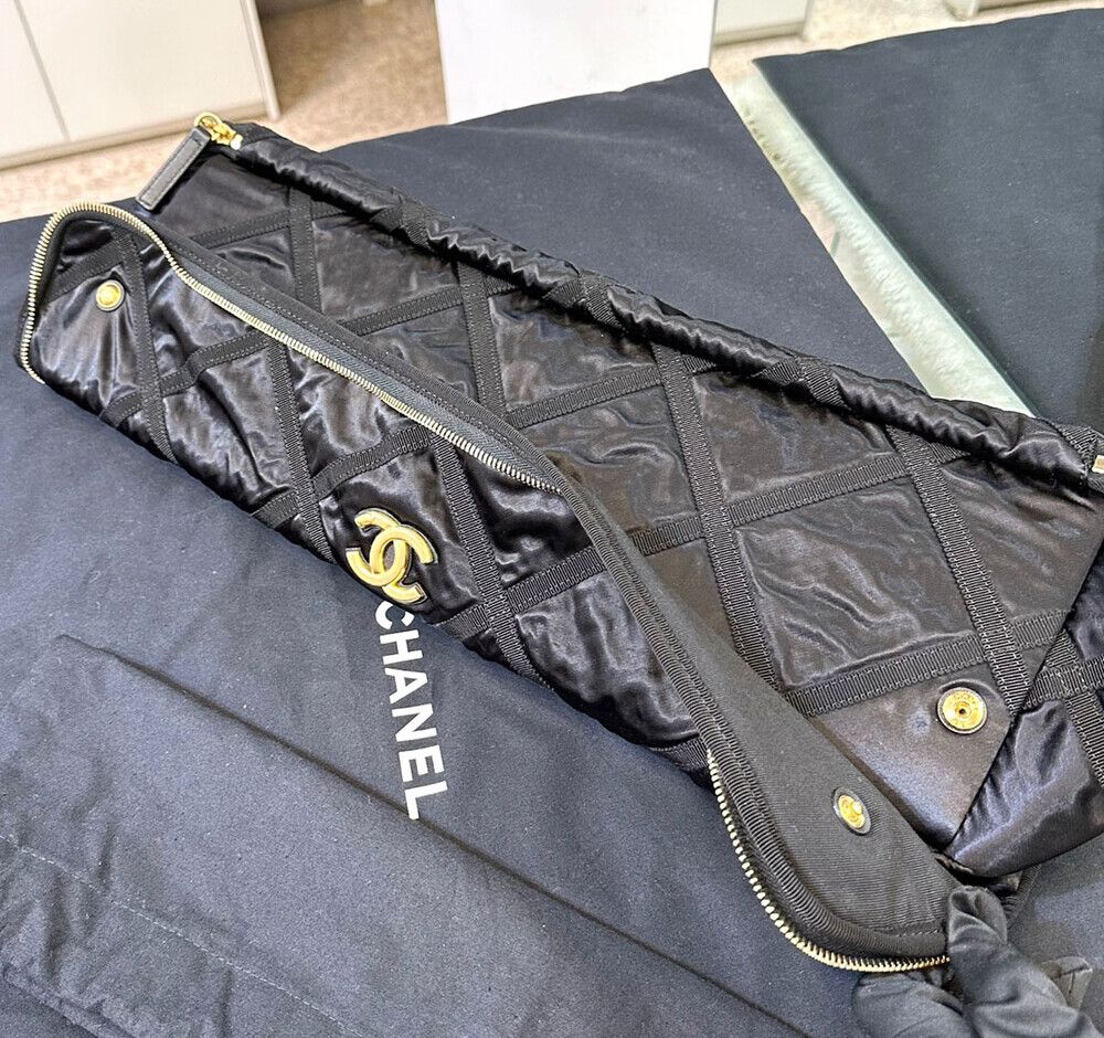 Chanel Travel Bag – Nylon – Black – Gold Hardware
